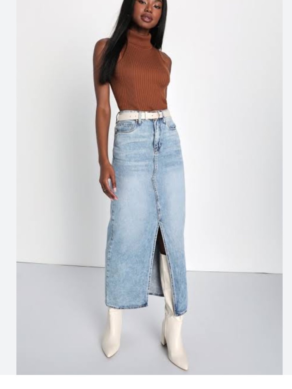 BLANKNYC IN MY MIND LIGHT BLUE JEAN SKIRT
